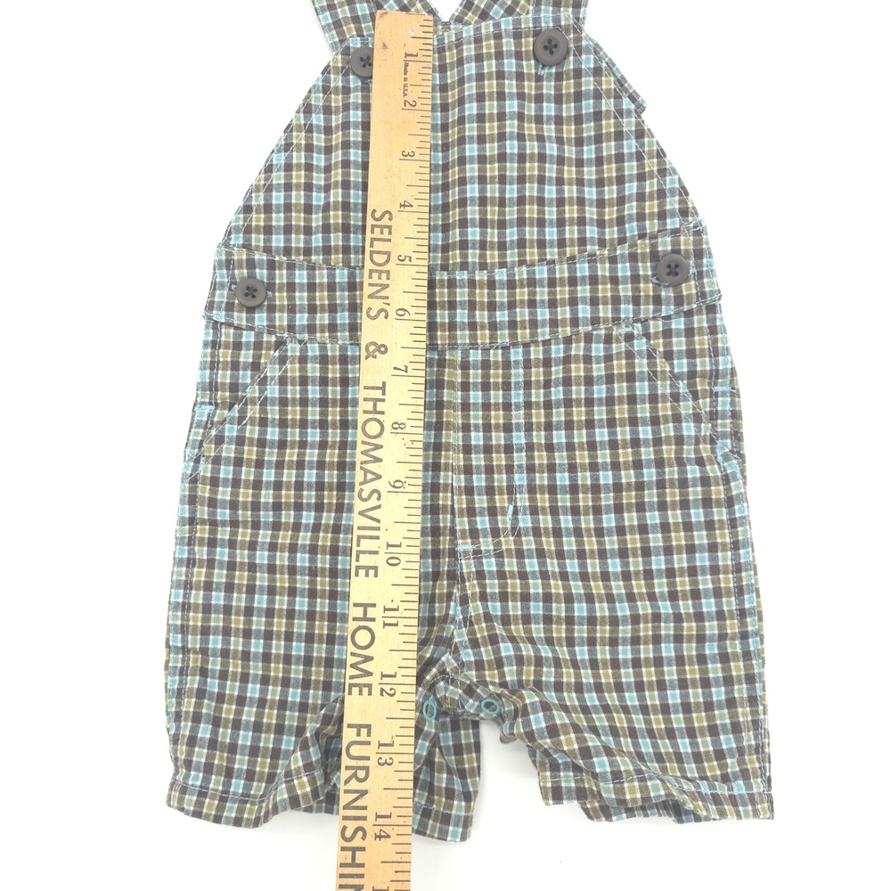Gymboree 2012 Boys Plaid Shortall Overalls Size 0-3 Months - Picture 5 of 5
